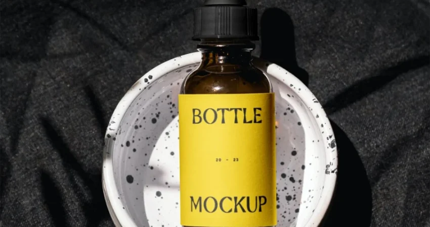 Cosmetic Bottle with Label