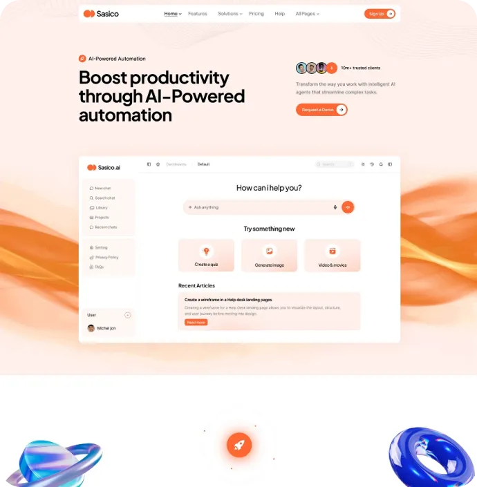 AI Help Desk<br> Landing Pages
