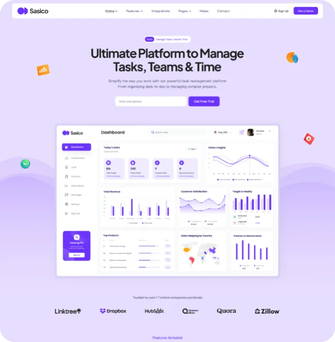 Task Management SaaS<br> Landing Pages